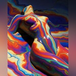 Colorful Abstract Female Body Art | 8x10 Gloss Photo Print Fluid Modern